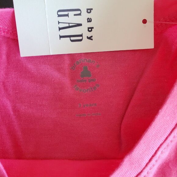 New Set of 2 Baby Gap Girls Long Sleeve Pink T Shirt Size 3 Years. - Picture 4 of 5